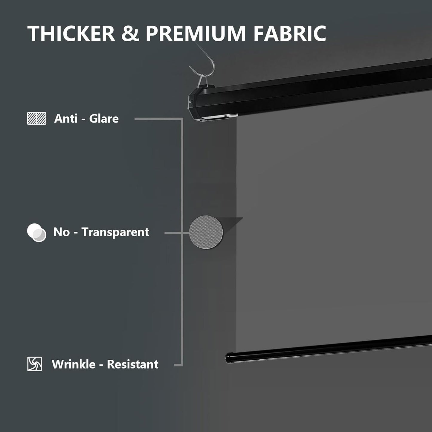 RAUBAY Motorized Pull Down Grey Screen Backdrop - 59.8" x 86.6" Collapsible Wall-Mount Background for Professional Video Production, Photography Studio, Video Conferencing and YouTube, TikTok Creator