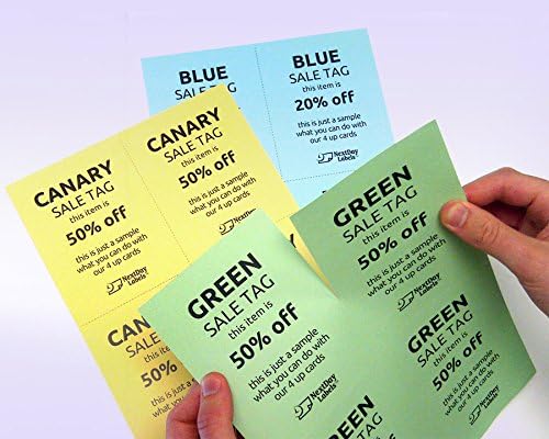 8-1/2" x 11" Laser/Inkjet Postcards 4 Per Page, (4-1/4" x 5-1/2" Each Card | Green, 200 Cards)