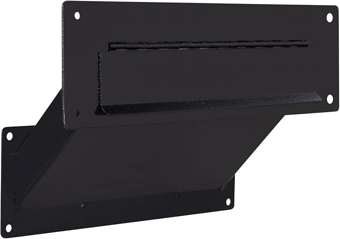 Durabox Through The Wall Drop Chute – Adjustable Two Piece Steel Deposit Drop Slot for Documents, Letters, Payments and Other Non-Bulky Items and Mail D100 (Black)