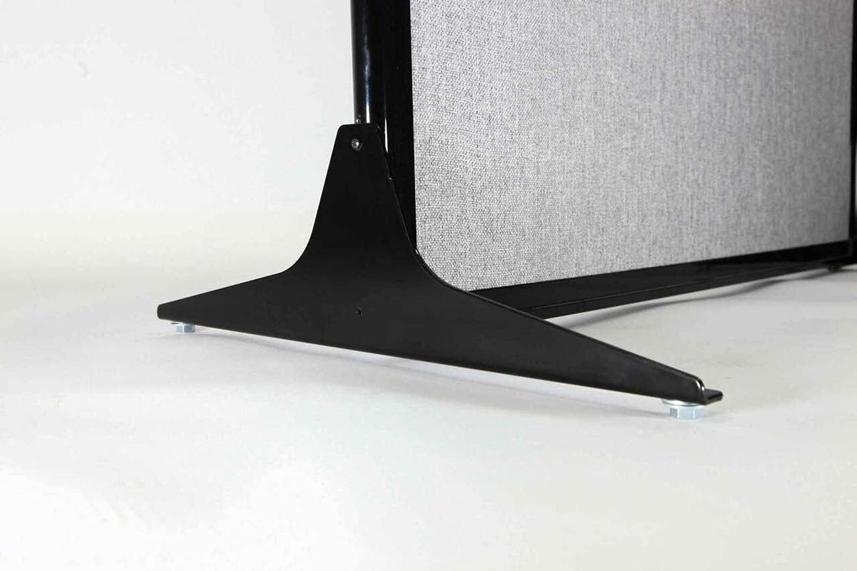 Versare Workstation Partition | Portable Wall Divider | Modern Office Cubicle | Free Standing Privacy Screen | Flexible Work Space | 33" x 70" W/Window, Slate Fabric Panels