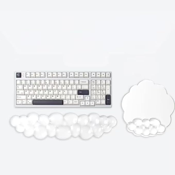 Cloud Wrist Rest for Keyboard and Mouse Set, Cooling Erogonomic Mouse Pad | Soft Comfort Pain & Fatigue Relief Easy to Clean Office Accessories