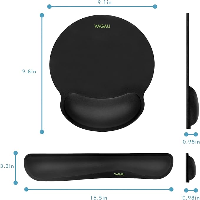 Comfy Mee Premium Memory Foam Keyboard and Mouse Wrist Rest Pads Set- for Comfortable Typing &Wrist Pain Relief (Pack of 2) | Ergonomic Memory Foam Set for Office, Laptop, Mac, Computer and Gaming, Comfortable Typing &Wrist Pain Relief
