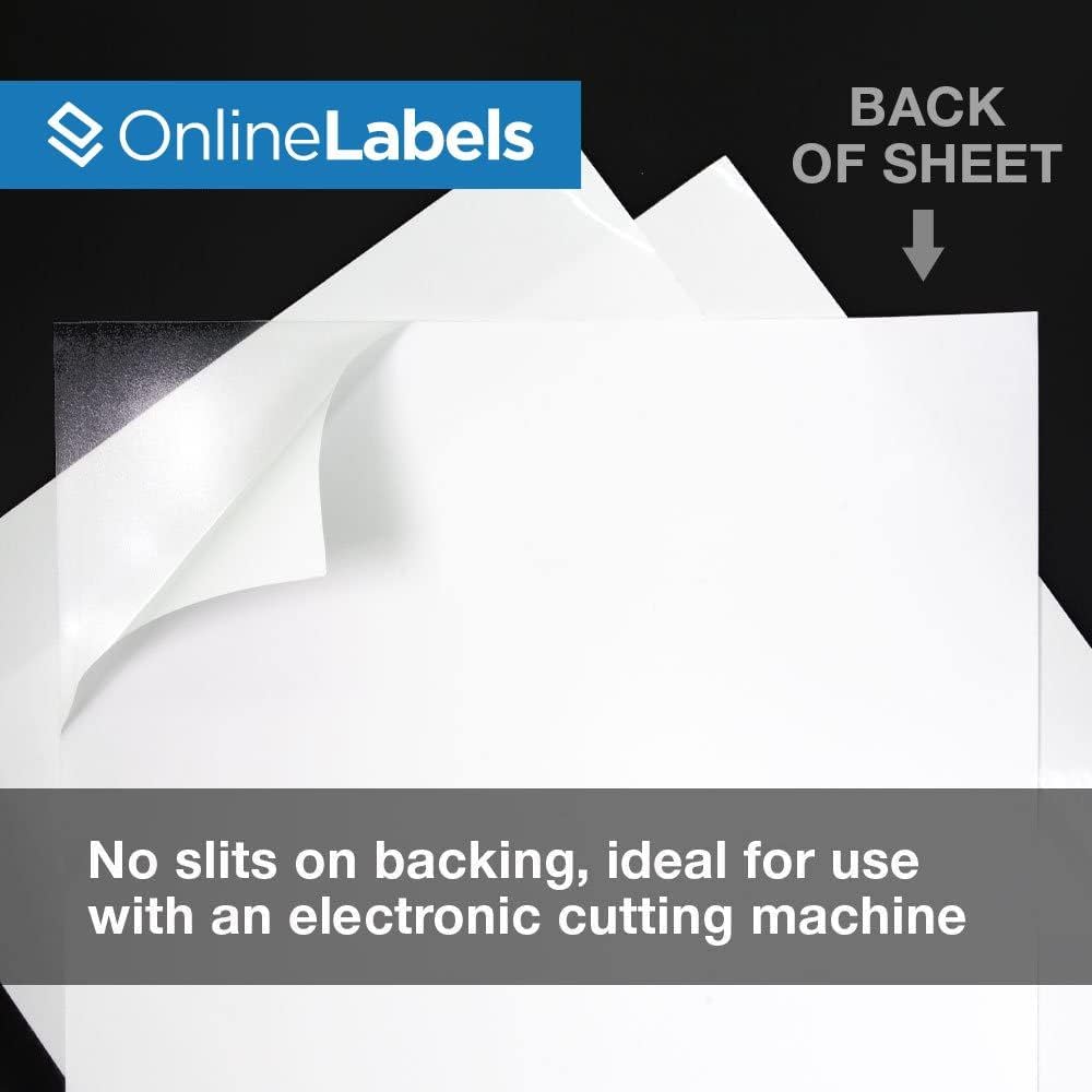 8.5 x 11 Waterproof Crystal Clear Gloss Sticker Paper (Laser Printers Only) - 250 Sheets - Full Sheet Labels - OnlineLabels