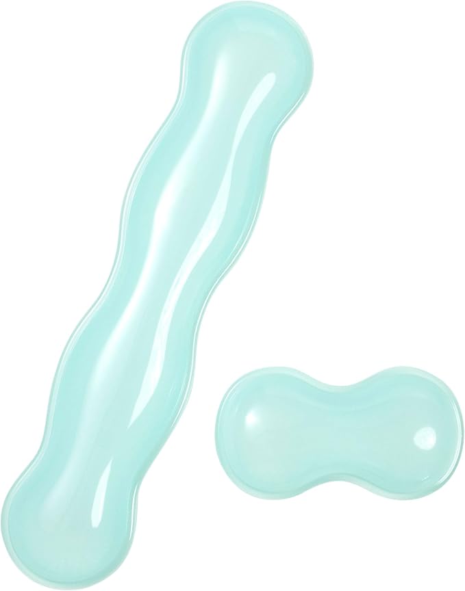 Gel Keyboard and Mouse Wrist Rest Set – Clear Wrist Rest for Computer Keyboard 60%/68%/75%, Comfort & Support for Typing and Gaming(Mint Green)