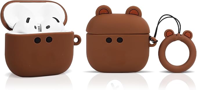 (3Pack+Cleaner Pen) XMBYGY Case for AirPods 4 Wireless Earbuds with 3 in 1 Cleaning Pen kit, Silicone Cute Cartoon Charging Case Shockproof Protective Cover and Carabiner for AirPods 4th Generation
