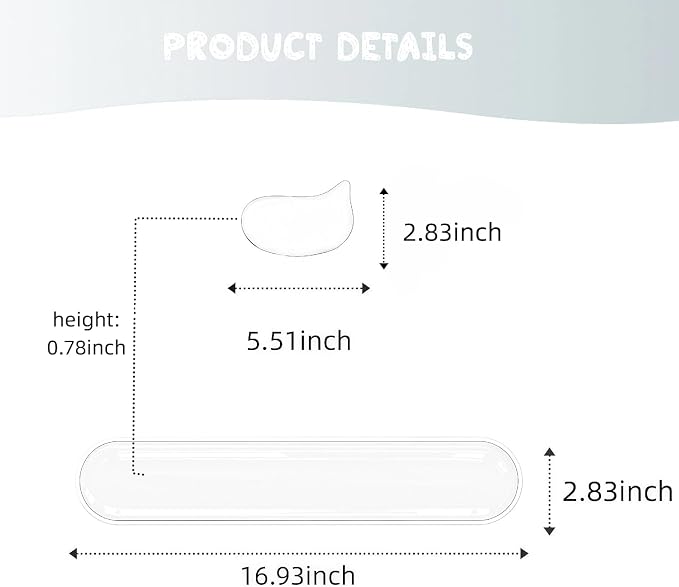 Gel Wrist Rest for Keyboard,Office & Gaming,White Silicone 2-Piece Set | Clear white silicone gel, office/gaming,60%/68%/75% keyboards,mouse rest,cooling,non-slip, easy cleanErgonomically designed