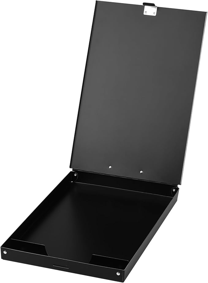 ZCZN Aluminum Clipboard with Storage, 6 Pack Recycled Metal Clipboard Box, Form Holder, Suitable for School, Office, Jobsite or Medical Staff, 9.25 x 13.78 Inches, Black