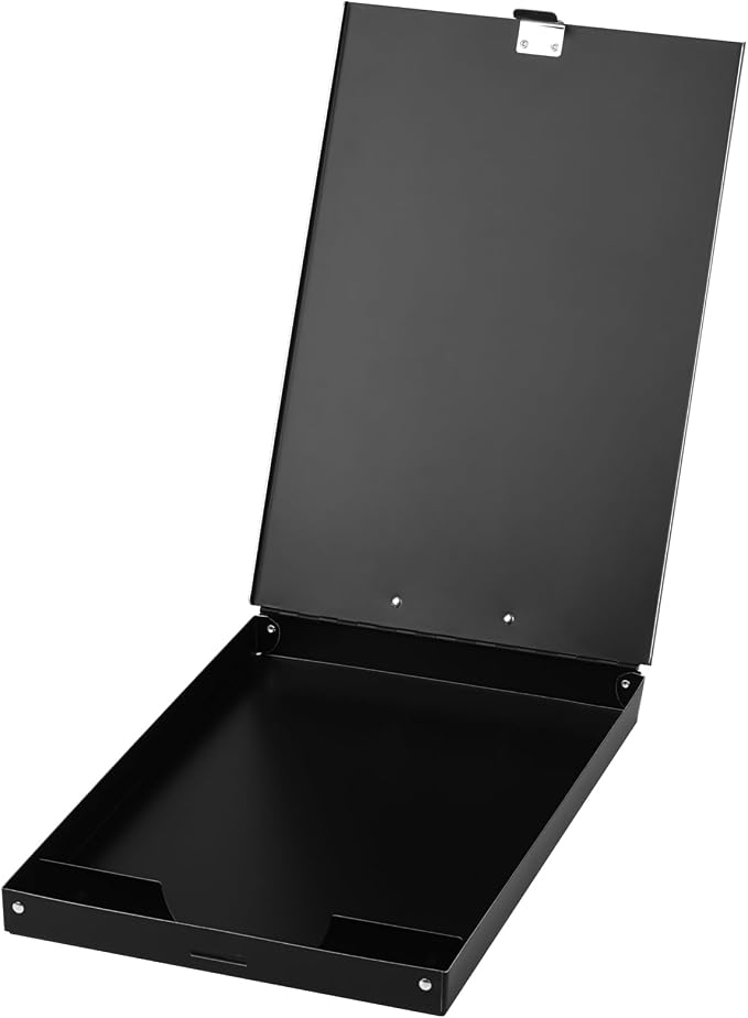 ZCZN Aluminum Clipboard with Storage, 2 Pack Recycled Metal Clipboard Box, Form Holder, Suitable for School, Office, Jobsite or Medical Staff, 9.25 x 13.78 Inches, Black