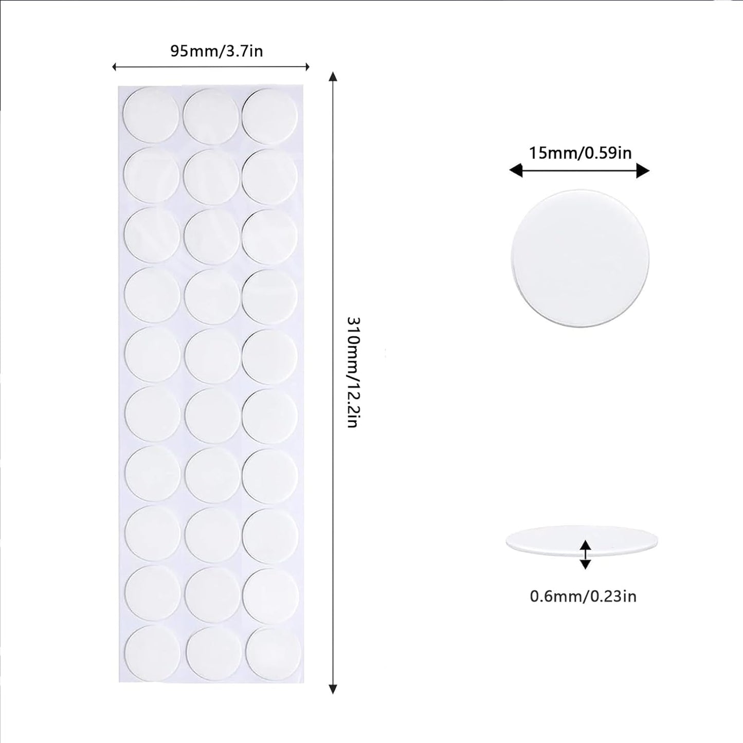 Adhesive Stick dots Two-Sided Sided Mounting Putty Stick Tack for Wall Hanging Crafts Balloons Festival Party Decorations,Clean Removable(0.59"*0.59"-900)