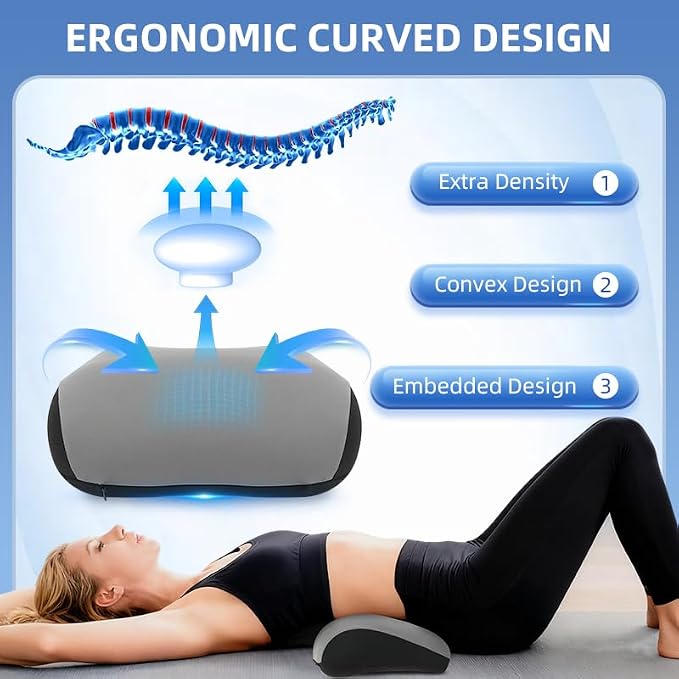 Lumbar Support Pillow for Office Chair, Memory Foam Lumbar Pillow for Lower Back Pain Relief (xiaoyaokaoGrey)