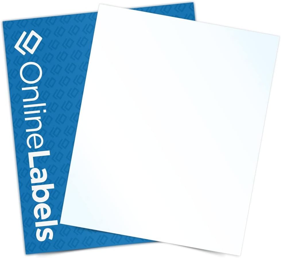 8.5 x 11 Waterproof Crystal Clear Gloss Sticker Paper (Laser Printers Only) - 1000 Sheets - Full Sheet Labels - OnlineLabels