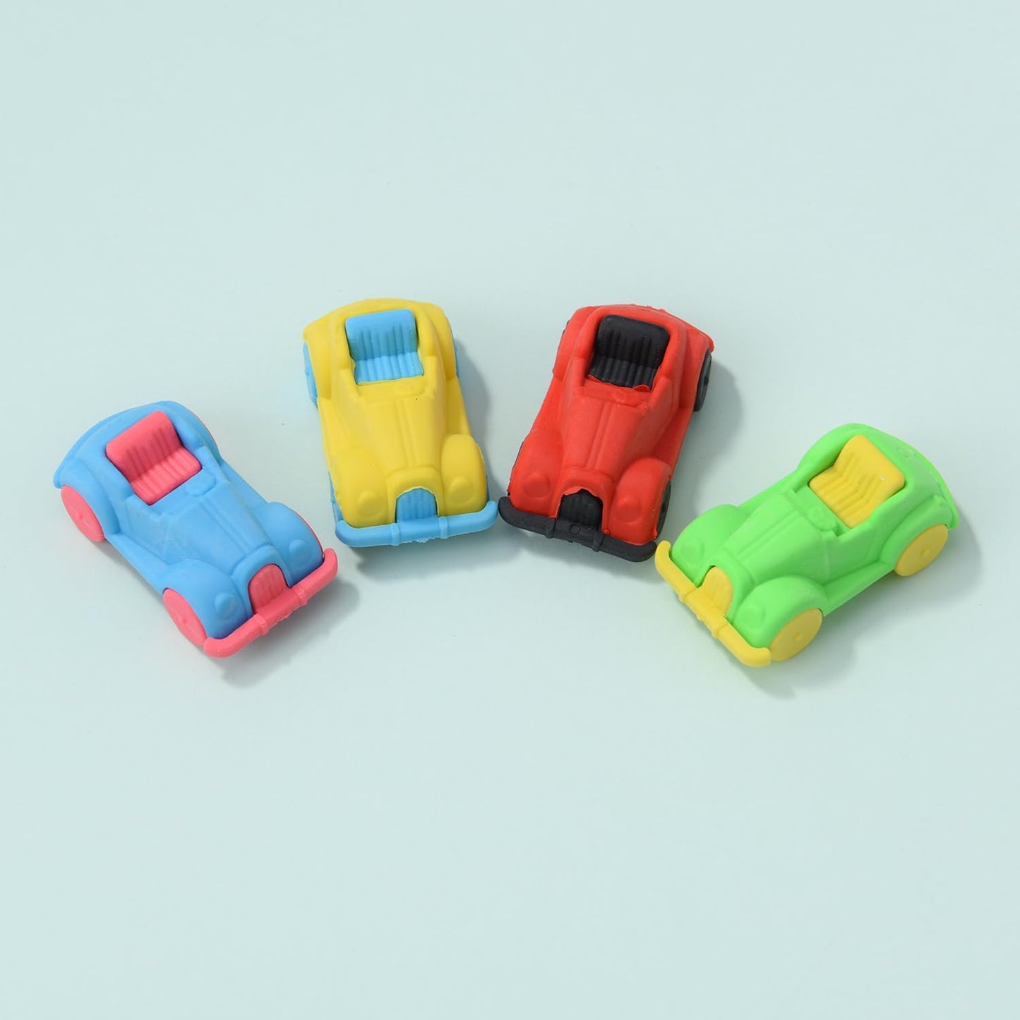 12 Pack Multicolor 3D Car Erasers for Kids, Fun Take Apart Erasers for School Supplies Prize Gifts Party Favors