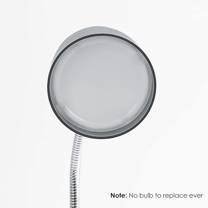 E ENERGETIC LIGHTING LED Desk Lamp, 3.5W 240LM 4000K Cool White Study Lamps for Bedroom and Office, Eye Protection, ETL Listed Silver Table lamp