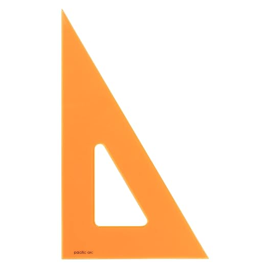 Pacific Arc's Scholastic Triangle - 8 inch - Fluorescent - 30/60 Angle - Polystyrene - Inking Edge - Technical Drawing Tools, Drafting, Architect and Engineering.