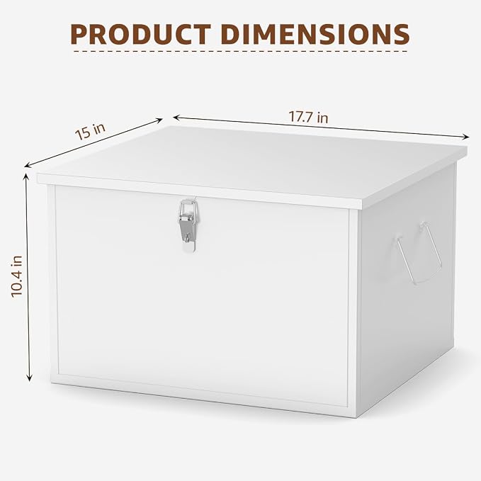 Fireproof and Waterproof Stainless Steel Hanging File Folder Box for Legal/Letter Size,Fun Storage Heavy-duty All-metal File and Document Safe,White