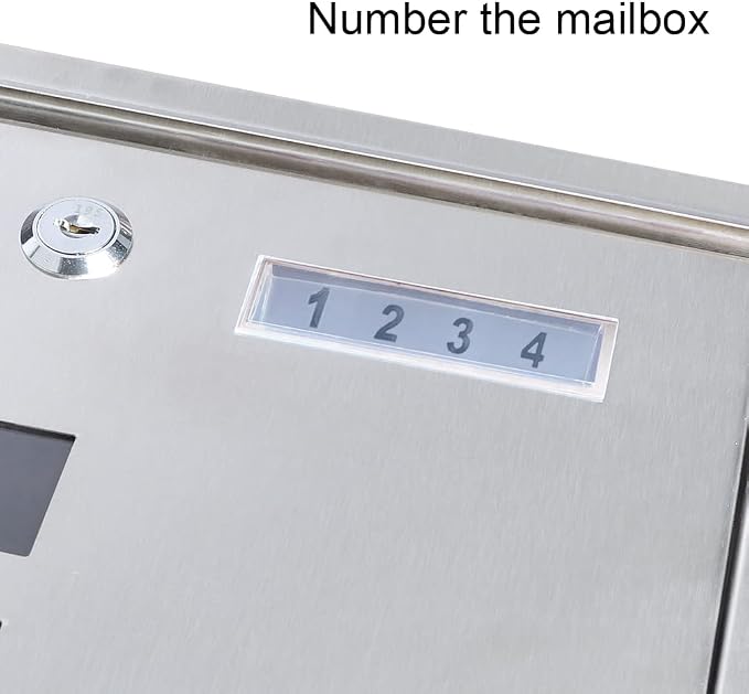 Decaller Stainless Steel Mailbox with Key Lock, Metal Wall Mount Rust-Proof Mail Box with Newspaper Compartment for Outside, 15.4" x 12" 4.8", 2203 Silver