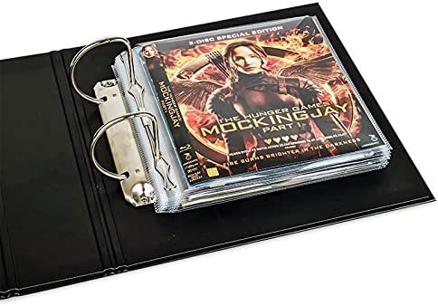 Tarifold Blu-Ray Storage Bundle, 50 Binder Sleeves, 2 Binders, 2-Ring Holes | Holds Blu-ray disc, booklet and cover art, secure flap, 25 sleeves per binder, polypropylene, saves up to 70% storage space