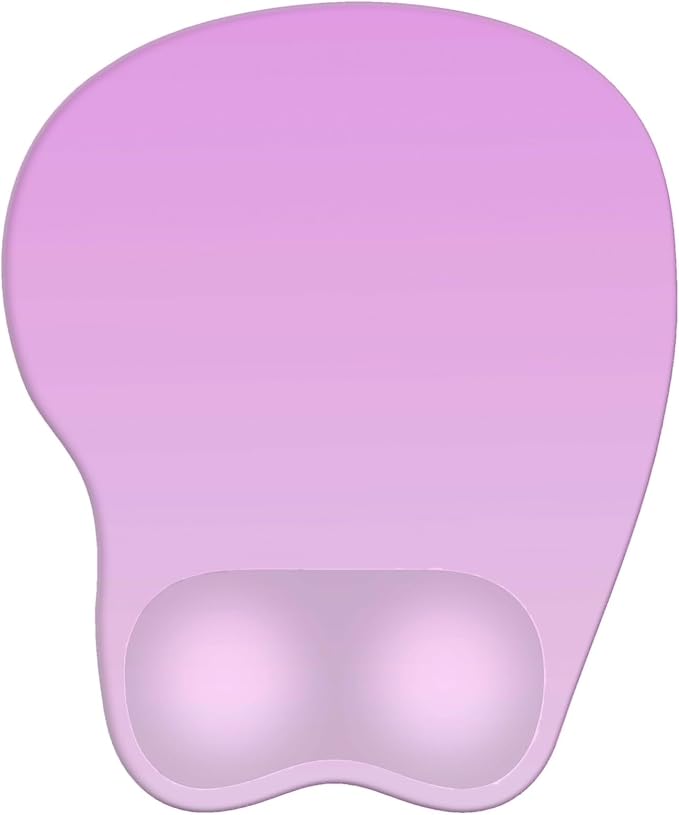 Mouse Pad with Wrist Rest Ergonomic Mouse Pad with Comfortable M-Shape Pain Relief Wrist Support Non-Slip PU Base Mousepad for Laptop, Office & Home (Plum)