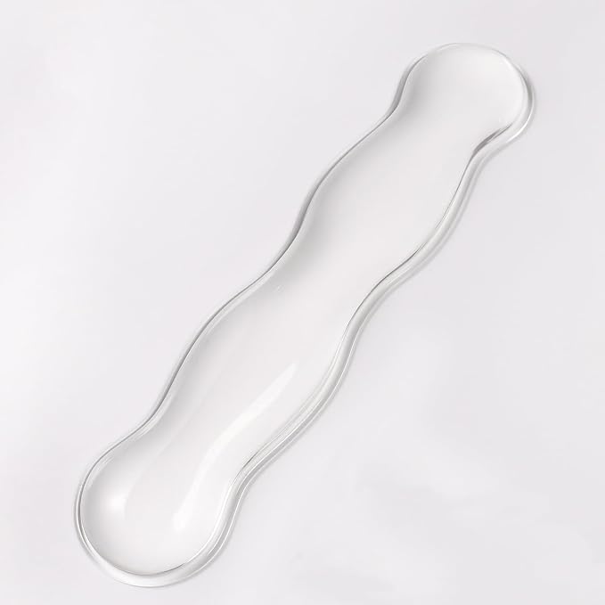 Clear Gel Wrist Rest for Keyboard, Ergonomic Wrist Rest for Computer Keyboard 60%/75%(White-Long)