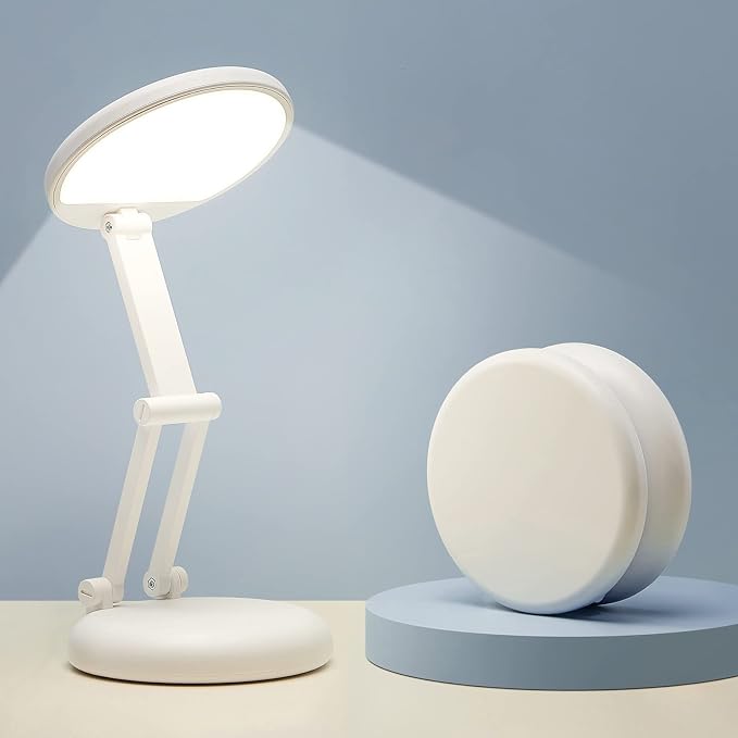 One Fire Rechargeable Table Lamp, 3600mAh Battery Operated Lamp Dorm Lamp | Cordless Lamp,10 Brightness,Portable,Small Size,Foldable,6-288h Endurance,Touch Control, Reading,Travel,Office,Nail,Emergency