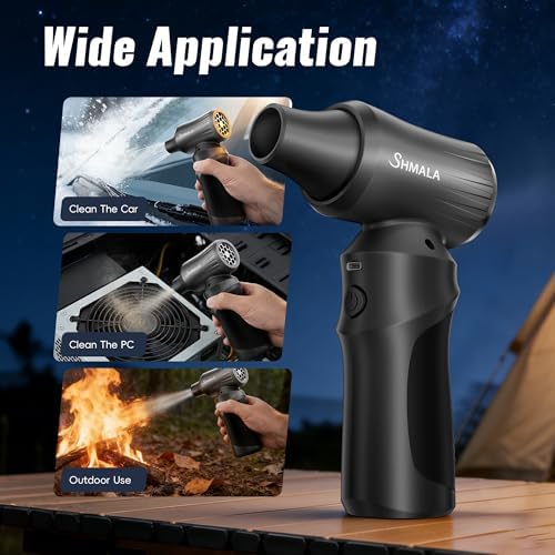 Electric Compressed Air Duster, 150000 RPM Super Powerful Cordless Air Blower, Rechargeable Brushless Motor, 3-Speed Adjustable, Durable Design for Keyboard, PC & Electronics Cleaning