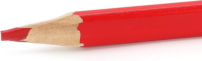Carpenter Pencils, 10 Red Octagonal Hard Pencils for Woodworking & Concrete Marking