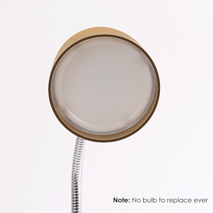 E ENERGETIC LIGHTING LED Desk Lamp, 3.5W 240LM 4000K Cool White Study Lamps for Bedroom and Office, Eye Protection, ETL Listed, Gold Table lamp