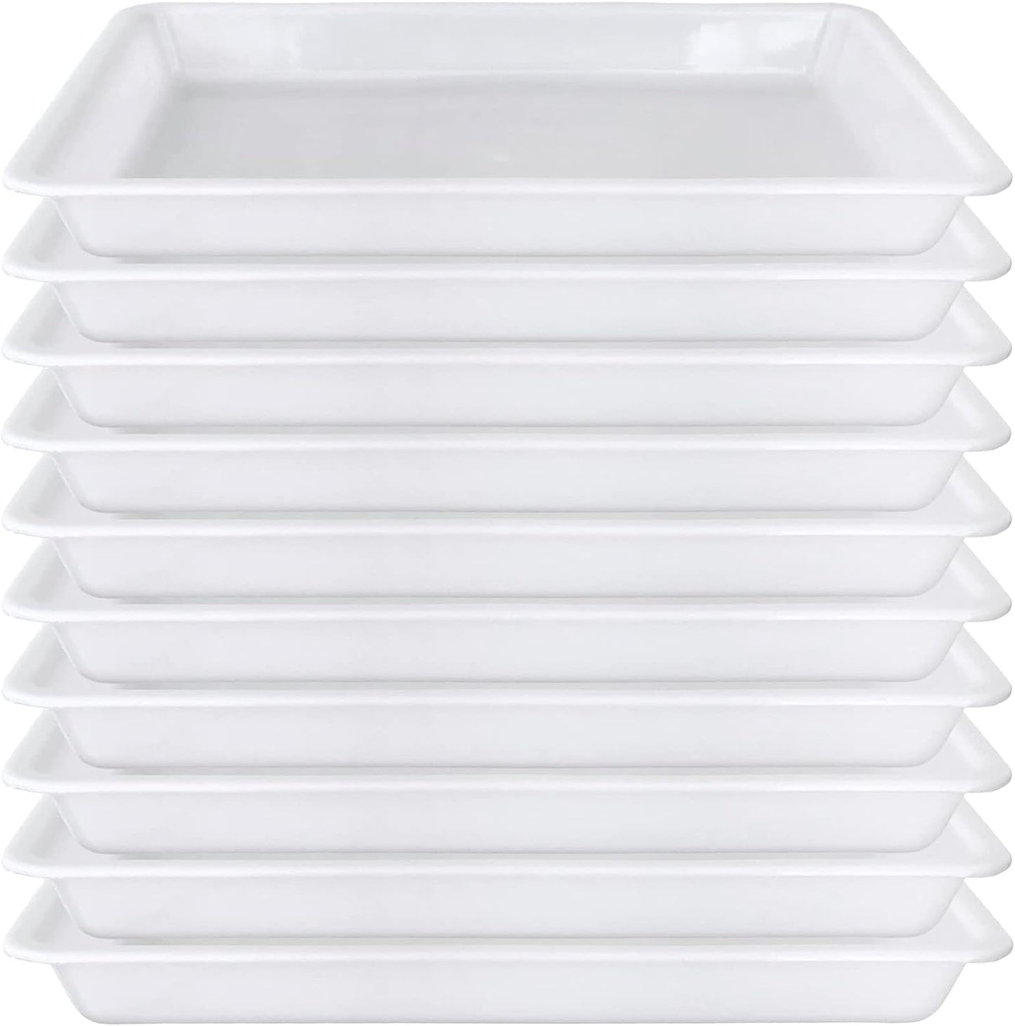 10 Pack Plastic Art Trays,Activity Crafts Tray,Organizer Tray,Serving Tray for Home,School,Kids,DIY Projects,Painting,Beads (White)