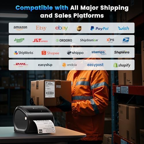 Phomemo D520BT Thermal Label Printer for Business, 4x6 Bluetooth Shipping Label Printer for Small Business & Packages, Compatible with Android, iOS, PC, Amazon, Shopify, USPS