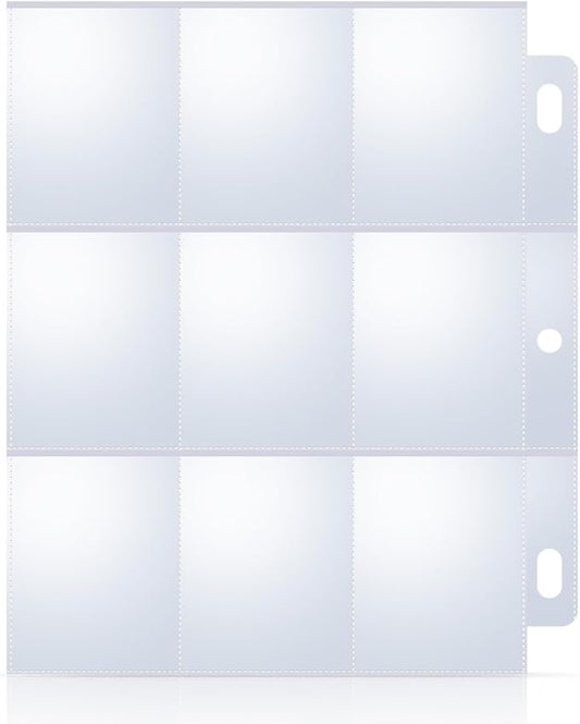 40 Pack 9 Pocket Trading Card Sleeves, Double-Sided Baseball Card Sleeves, Sheet Protectors For 3 Ring Binder, Photocard Holder Page Protectors For Trading Sports & Game Cards