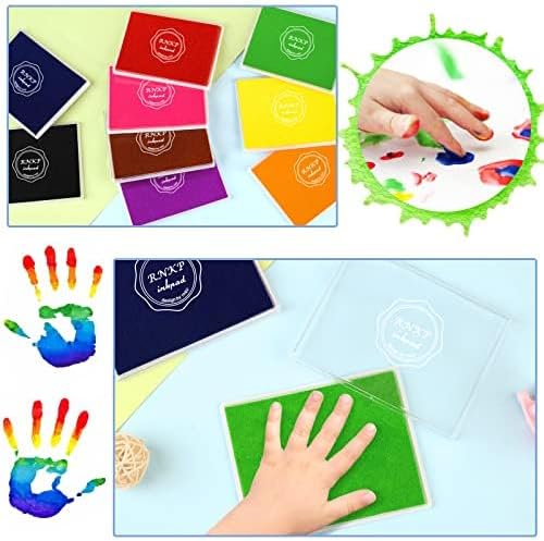 MOYBMG Large Purple Permanent Ink Pad for Rubber Stamps, 5x4 Inch, Kids Non-Toxic Safe Ink Pad, Paper Wood Fabric