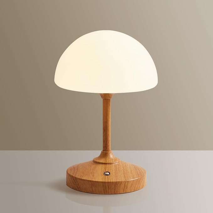 Mushroom Lamp Cordless Lamp Table Lamp,Outdoor Waterproof Shower Lamps,5000mAh Rechargeble Battery Operated Dimmable Touch Desk Lamps,LED Night Light for Bathroom Patio Camping Restaurant