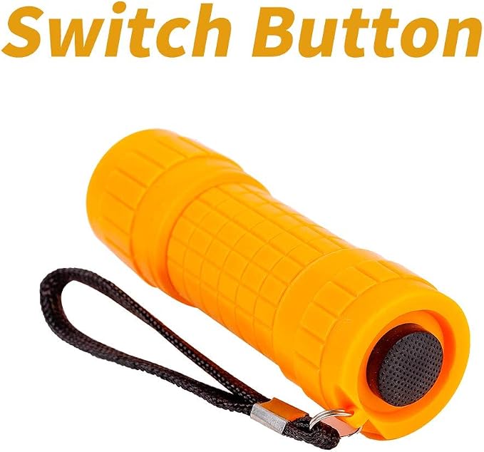 Whaply Small Mini Flashlights Pack of 6,Assorted Colors,New Type Cob Light,with 18 AAA Battery (6 Pack)