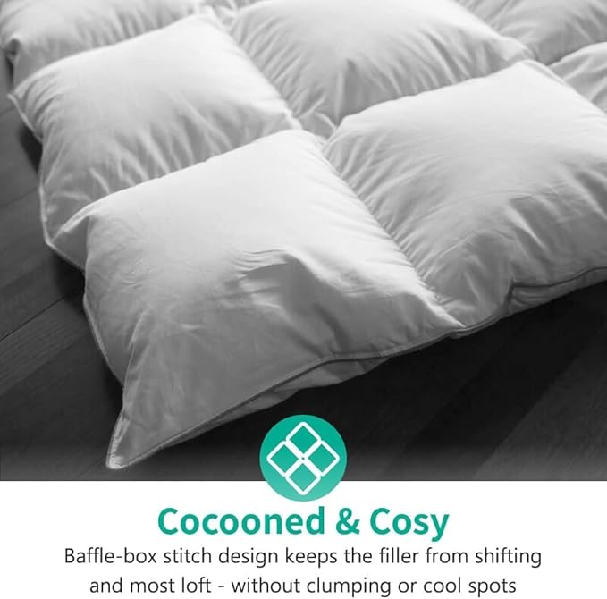 APSMILE Oversized King Down Feather Fibers Duvet Insert - Ultra-Soft All Season Down Feather Fibers Comforter Hotel Collection Comforter, Fluffy Medium Warmth (White, 120"x98")