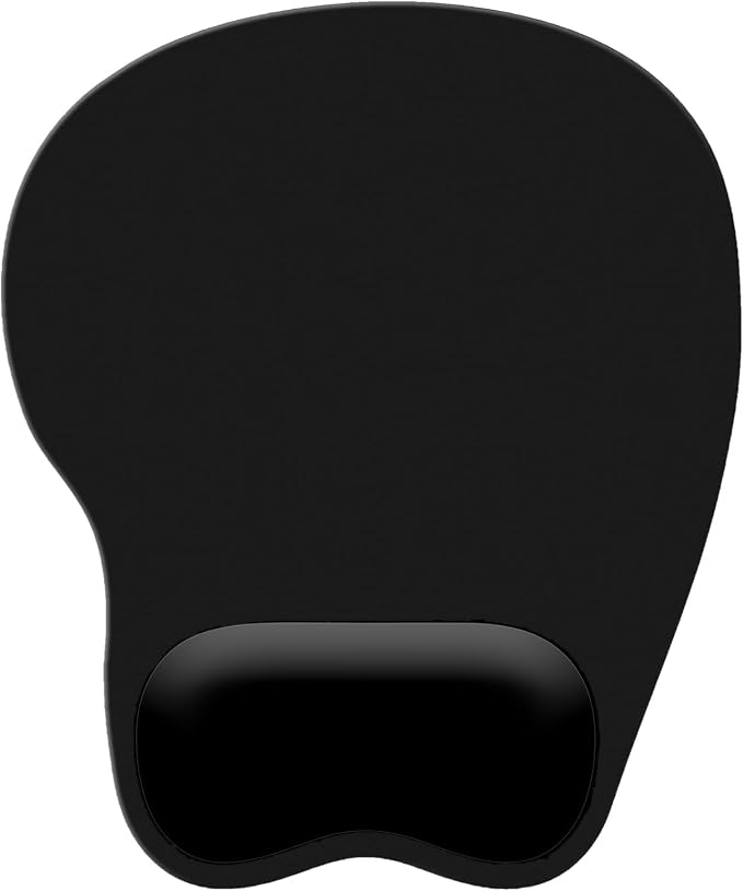 Mouse Pad with Wrist Rest Ergonomic Mouse Pad with Comfortable M-Shape Pain Relief Wrist Support Non-Slip PU Base Mousepad for Laptop, Office & Home (Black)