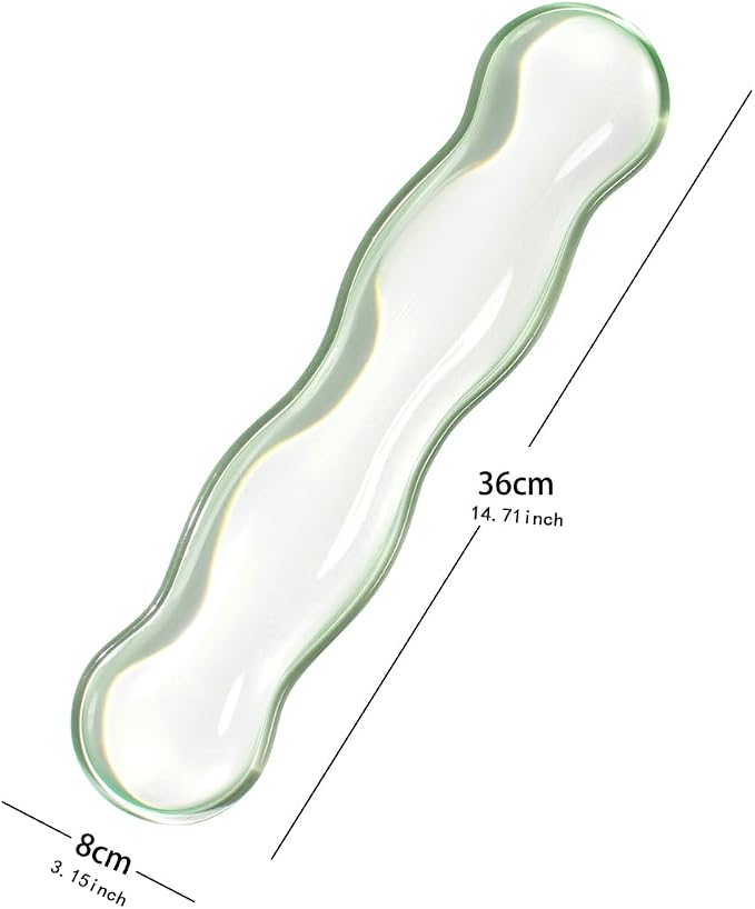 Clear Gel Keyboard Wrist Rest, Green Silicone Keyboard Wrist Rest, Cute Ergonomic Wrist Rest for Keyboard 60%/75% (Green-Long)