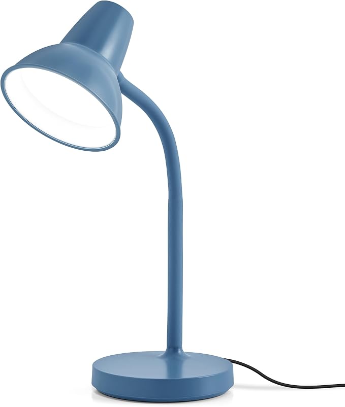 LED Desk Lamps for Home Office, Flexible Gooseneck Eye-Caring Study Lamps | Energy-Saving Desk Light, Anti-tip Heavy Duty Bedside Reading Light, Desk Lamps for College Dorm, Home Office, with 1.6m Cord