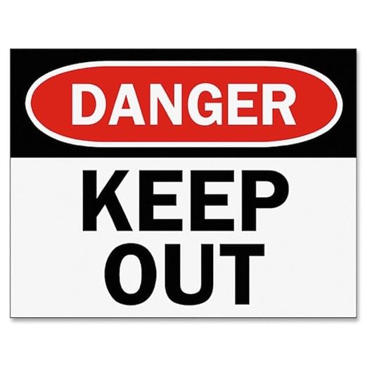 Sign Inserts, Danger Keep Out, PK6