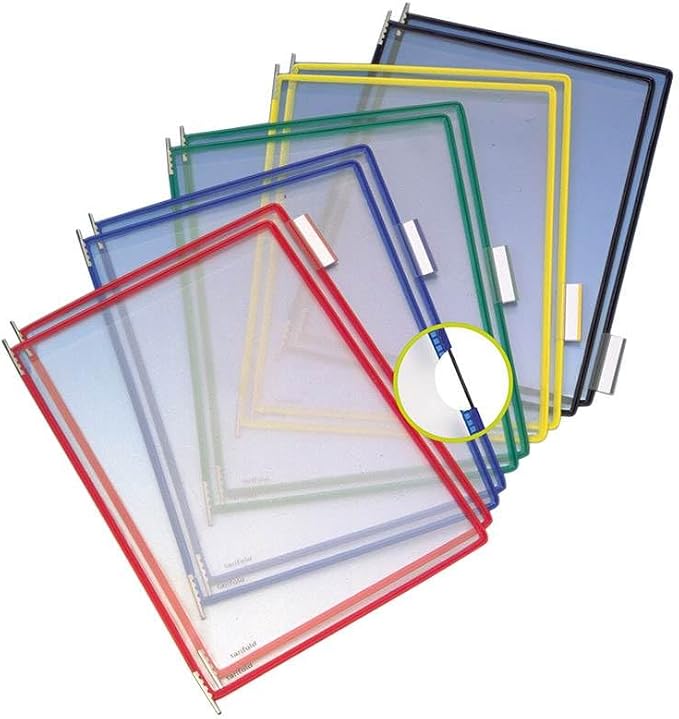 Tarifold Adjustable Floor Reference Display Stand, 10 Pockets, Assorted | 10 double-sided pockets hold 20 letter-size sheets, adjustable floor stand, durable metal bracket, easy to assemble