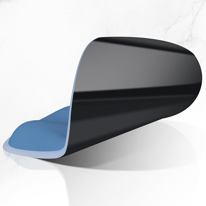 ITNRSIIET Ergonomic Mouse Pad with Wider Memory Foam Wrist Rest +17%, Curved Cushion Reduces Pressure 20%, Pain Relief, Non-Slip, Smooth, Cute Color Desk Accessory, 9.85 x 9 inch, Gradient Blue Ombre