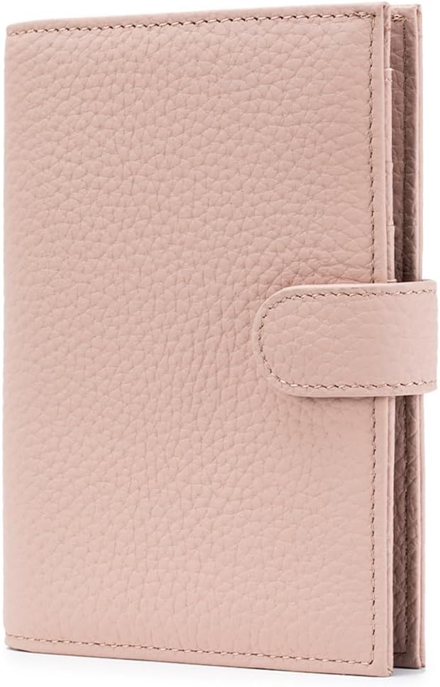 Leather RFID Slim Passport Holder for Travel Women, Gift Ready | Pink Passport Wallet for Women with RFID Protection, Passport Cover, Card Slots, Zipper Coin Pocket, Travel Organizer