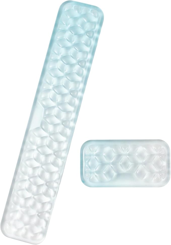 Gel Keyboard and Mouse Wrist Rest Set – Water Ripple Wrist Rest for Computer Keyboard 60%/68%/75%, Comfort & Support for Typing and Gaming (Blue Gradient)