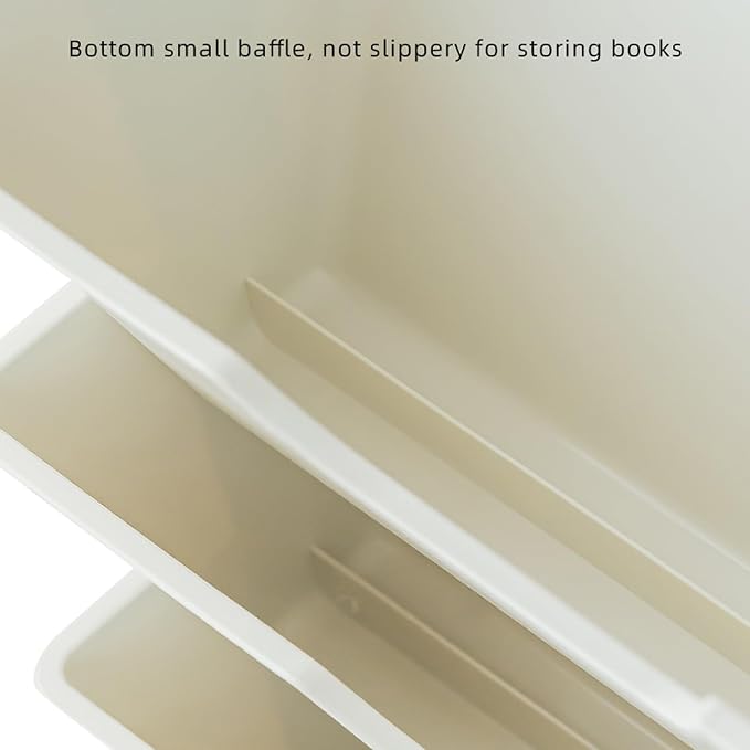 5 Tier Rolling Book Cart Multi-Functional Movable Storage Bookshelves | rolling bookshelf,Movable Storage Bookshelves with Lockable Wheels for Study Office Library Classroom,