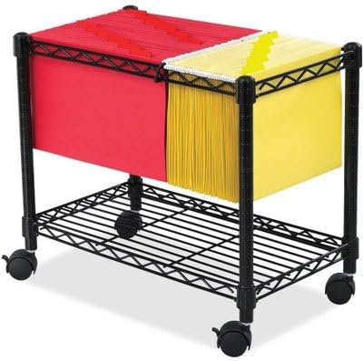 Safco Rolling Cart, Fits Letter and Legal-Size Hanging Folders, Mobile File Storage, Steel, Black