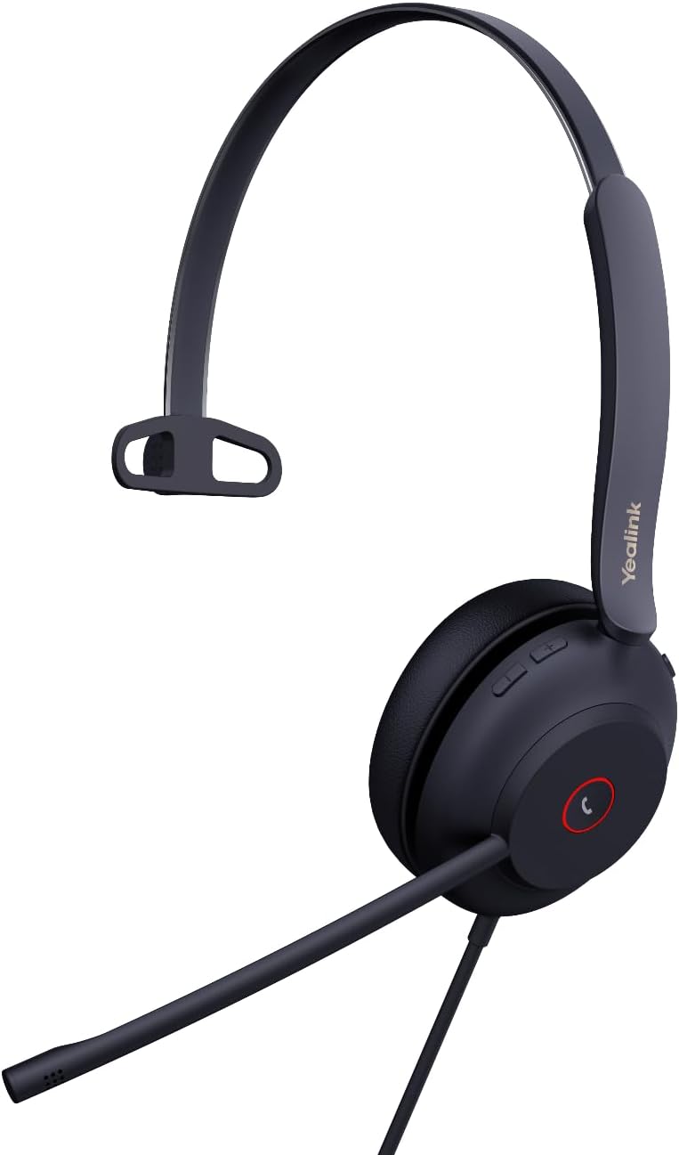 Yealink UH37 Professional USB Headset with Microphone for PC Laptop Noise Cancelling & Volume Control VoIP Skype Online Conference(USB-A)