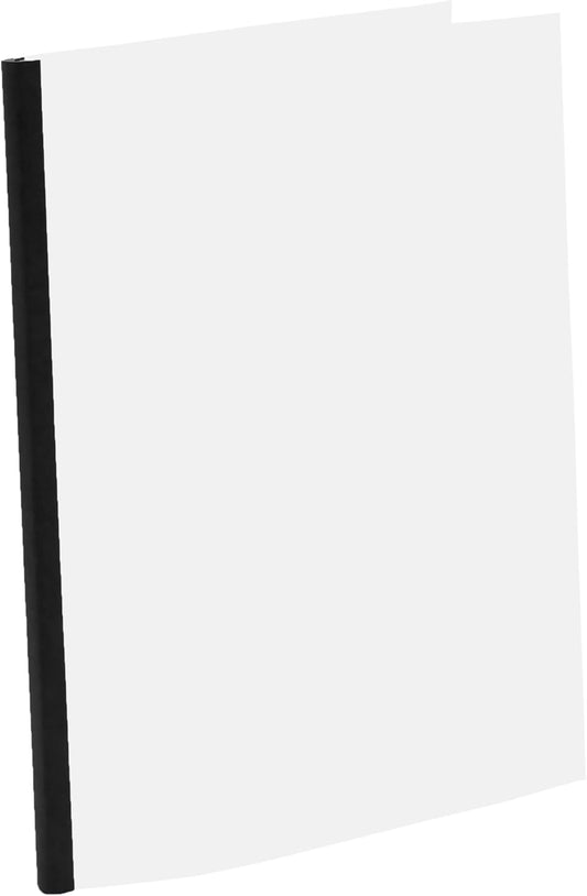 Thermal Binding Clear Covers with Steel Spine –for Thermal Binding Machines – Formerly Unibind – Used in Real Estate, Education and Various Businesses (Black, 220 Sheets Max - 48/Box)