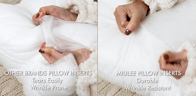MIULEE Pillow Insert 26x26 Inch Decorative Square Throw Pillow Inserts | Premium Fluffy Pillow Forms Sham Stuffer for Sofa Couch Living Room
