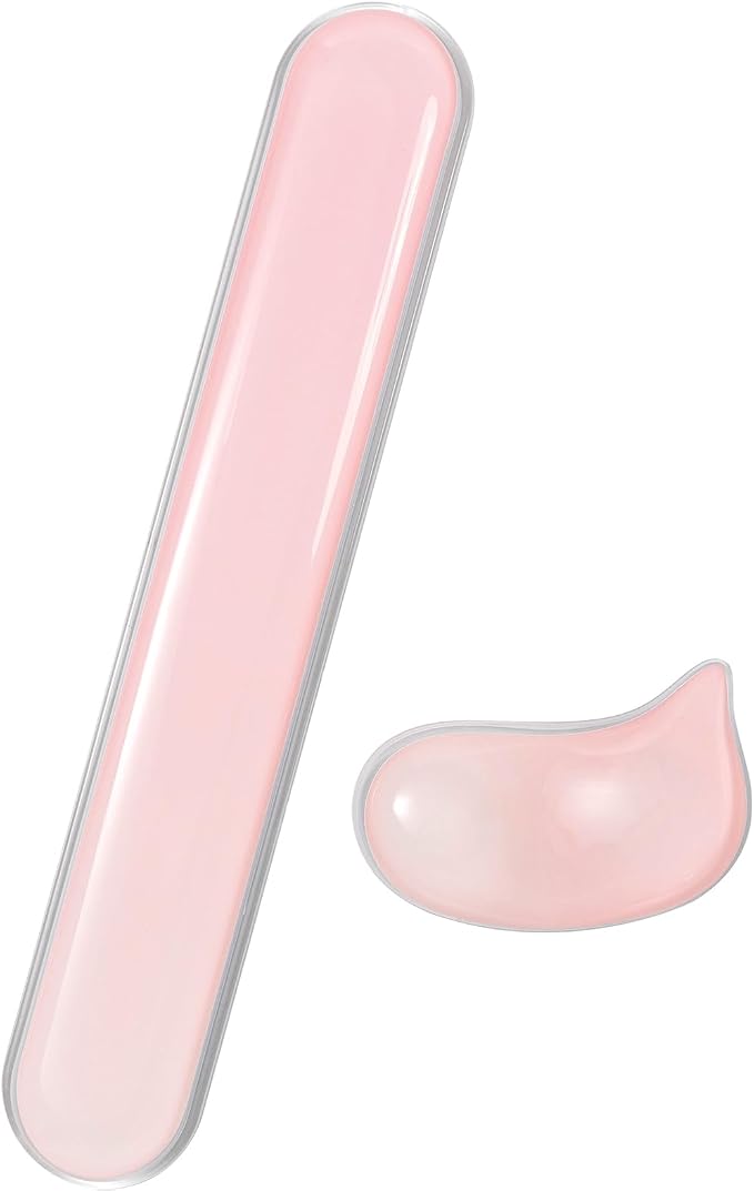 Gel Keyboard and Mouse Wrist Rest Set –Pink Clear Wrist Rest for Computer Keyboard 60%/68%/75%, Comfort & Support for Typing and Gaming