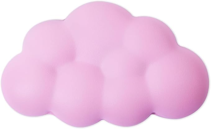 Cloud Wrist Rest Cushion for Mouse Ergonomic Soft PU Leather Memory Foam Wrist Pain Relief Mouse Wrist Support Pad with Anti-Skid Base for Office School Home Laptop & Computer Mouse (Pink)