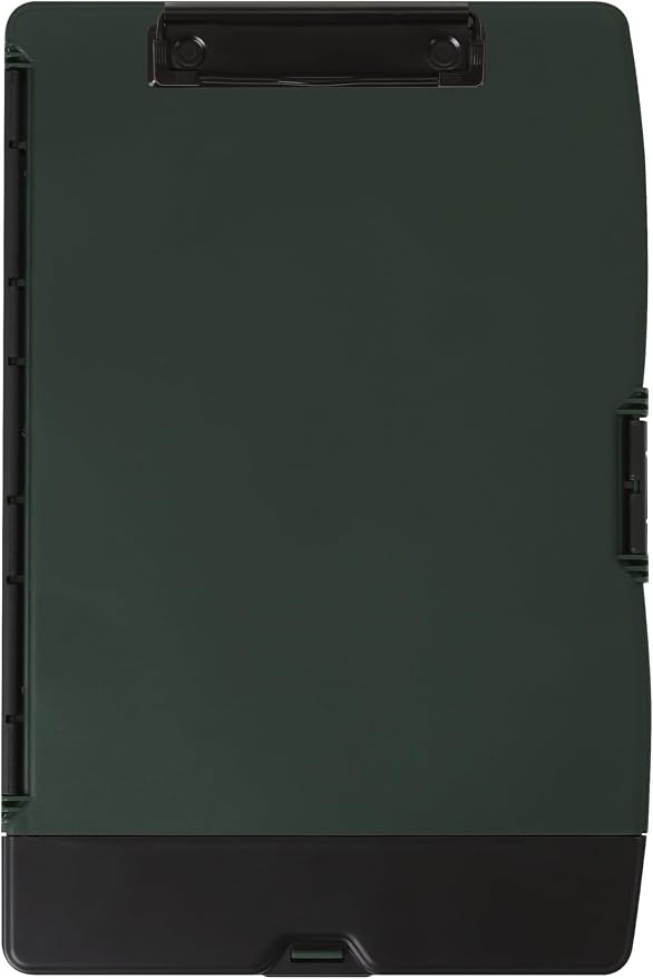 Dexas Folio Clipcase Professional Storage Clipboard with Pen Storage Compartment, 9.75 x 14.75, A4, Forest. Ideal for Teachers, Nurses, Coaches, Students, Trades, Homeschooling (Pack of 6)
